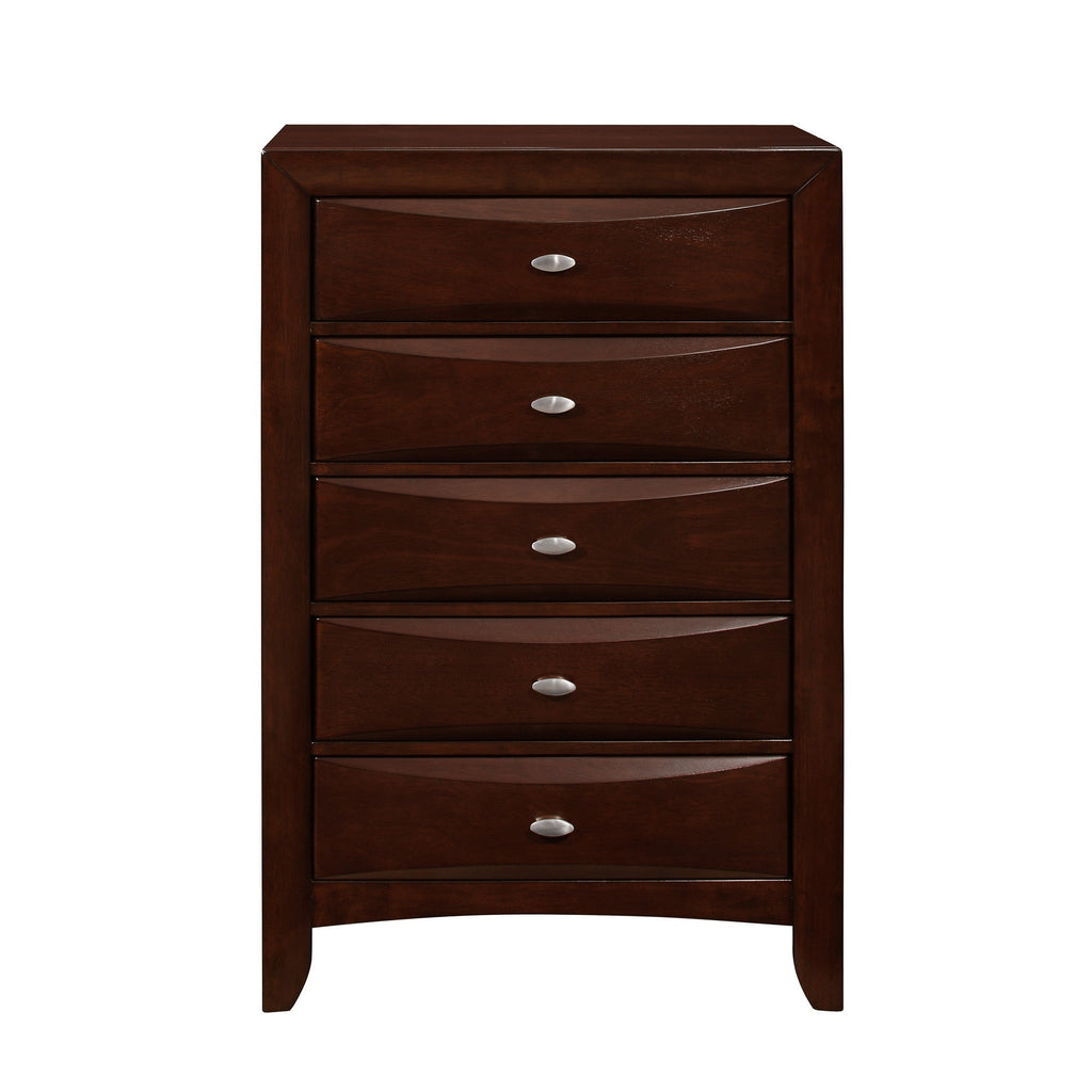 New Merlot Chest With 5 Chambared Drawer - 99fab 