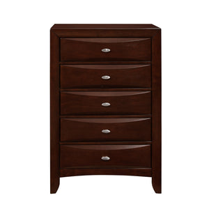 New Merlot Chest With 5 Chambared Drawer