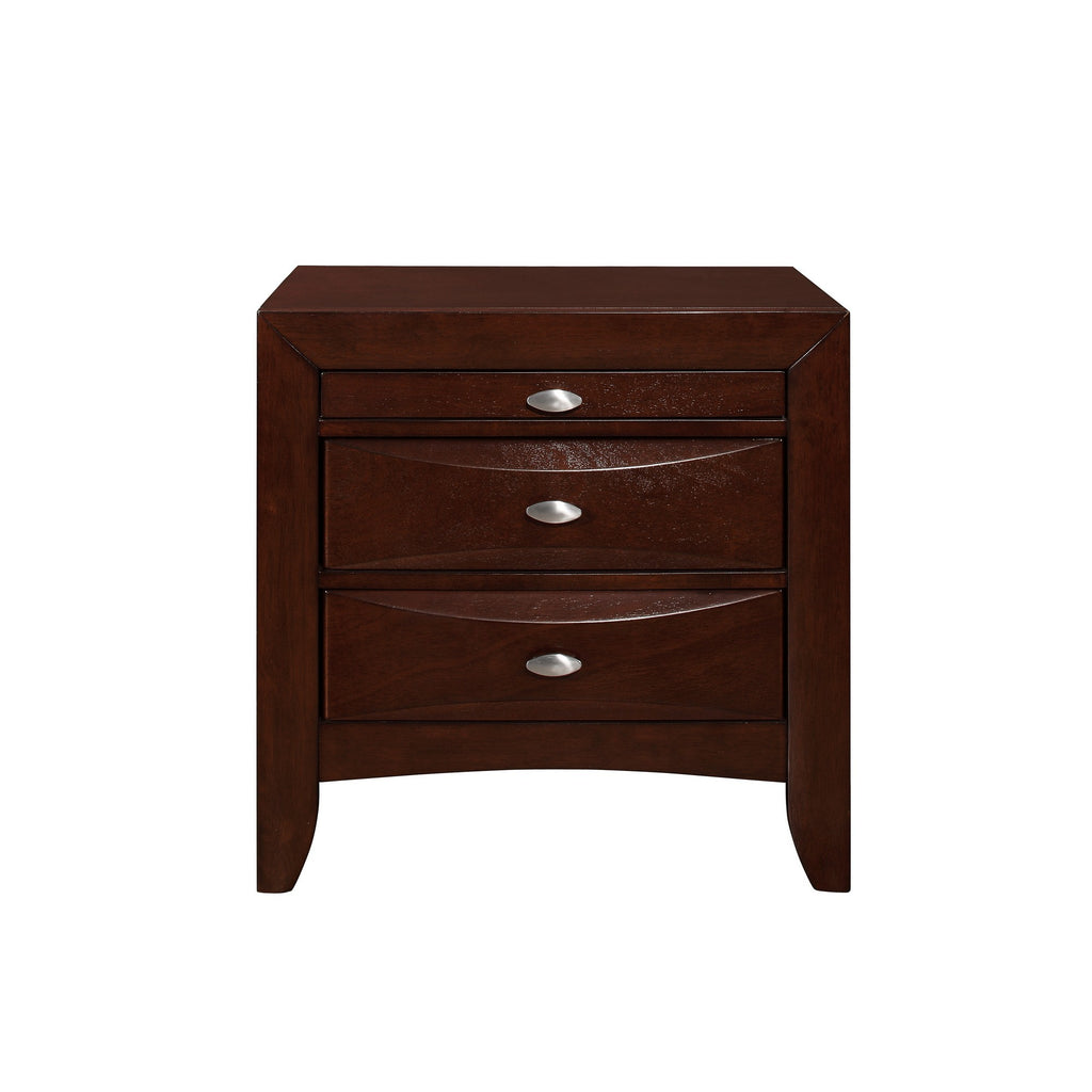 New Merlot Nightstand With 2 Chambered Drawer - 99fab 