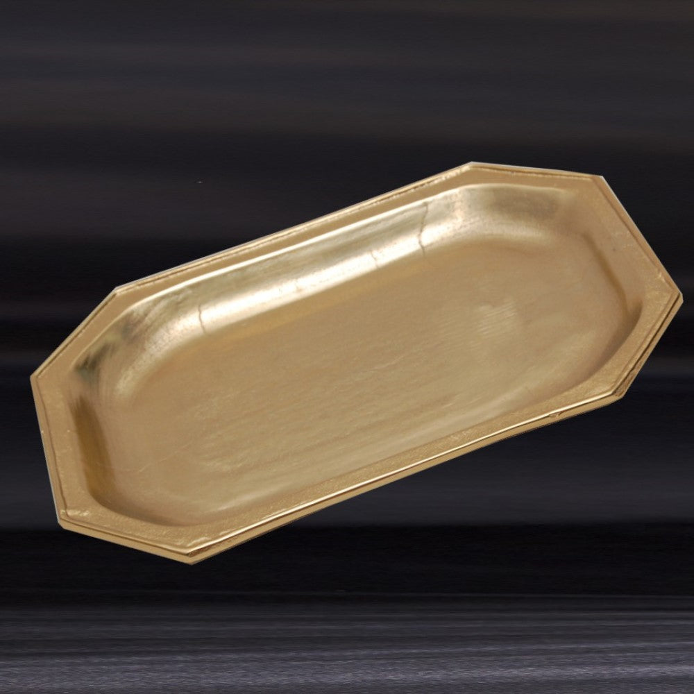 Gilded Gold Finish Textured Serving Tray - 99fab 