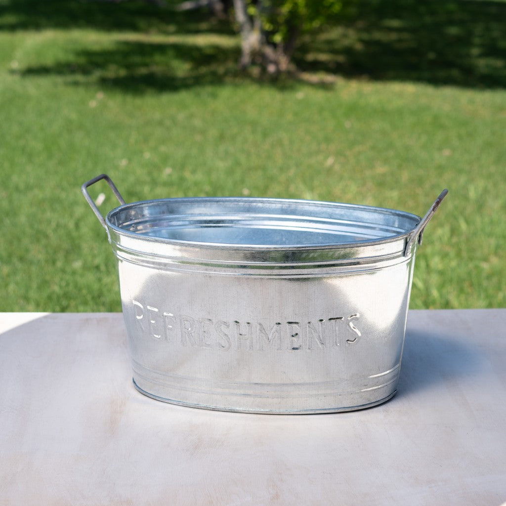 Refreshments Oval Stainles Steel Galvanized Beverage Tub - 99fab 