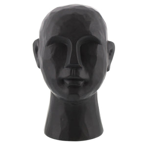 11" Matte Black Ceramic  Bust Decorative Sculpture