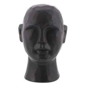 8" Matte Black Ceramic  Bust Decorative Sculpture