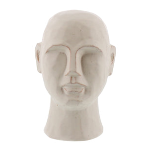 8" Matte White Ceramic Bust Decorative Sculpture