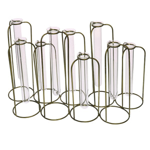 Burnished Gold Test Tube Cluster Vase