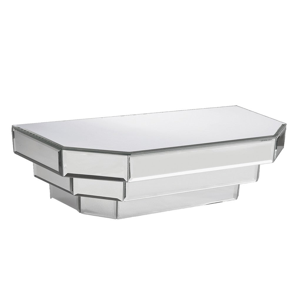 Contemporary Floating Mirrored Glass Stepped Shelf - 99fab 