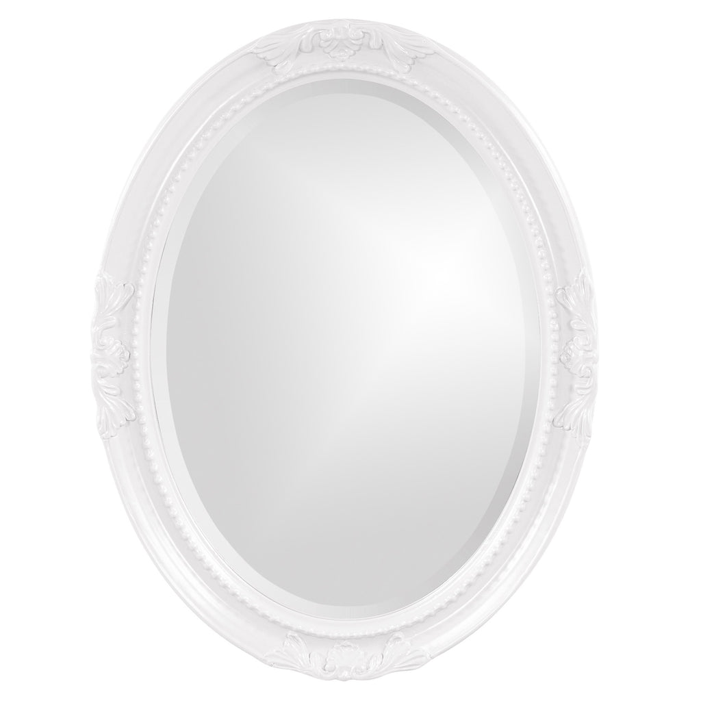 Oval Mirror In A Glossy White Wood Frame - 99fab 