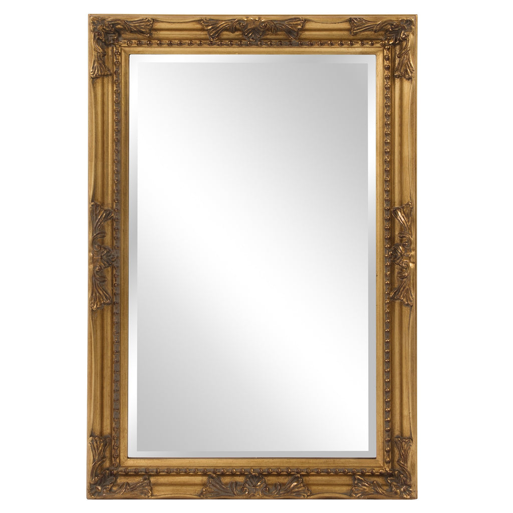 Rectangular Antiqued Gold Wood Frame Mirror - 99fab 