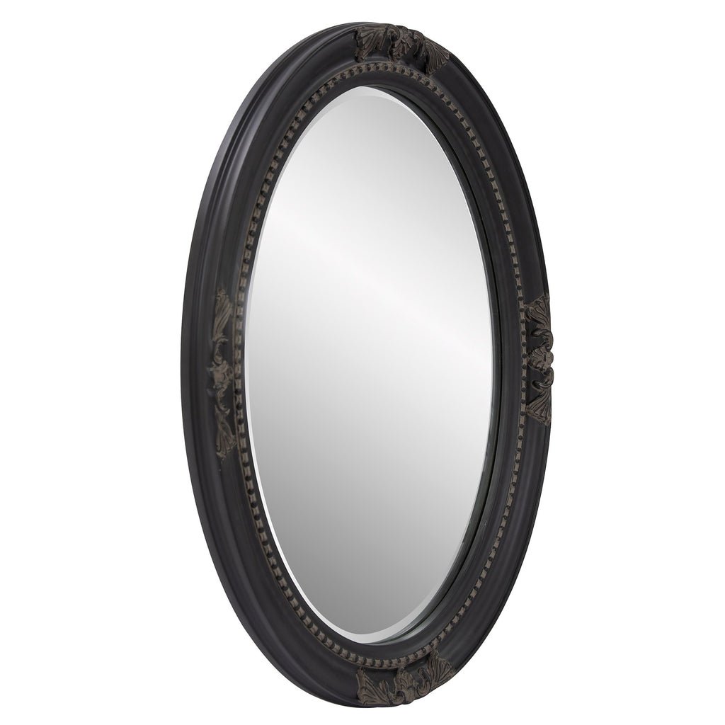 Oval Antiqued Black Wood Frame Mirror - 99fab 