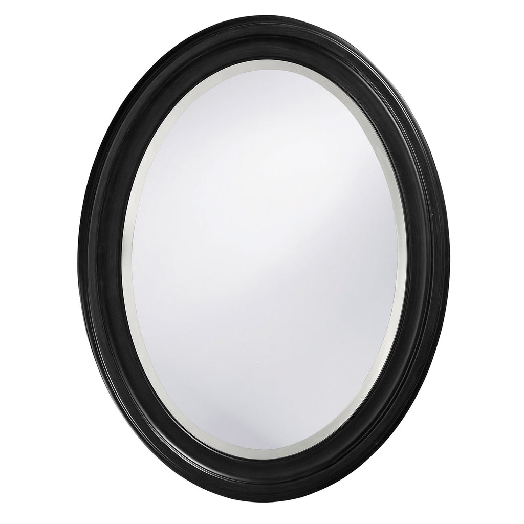 Oval Shaped Black Wood Frame Mirror - 99fab 