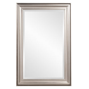 Rectangular Mirror With Leaf Wood Frame