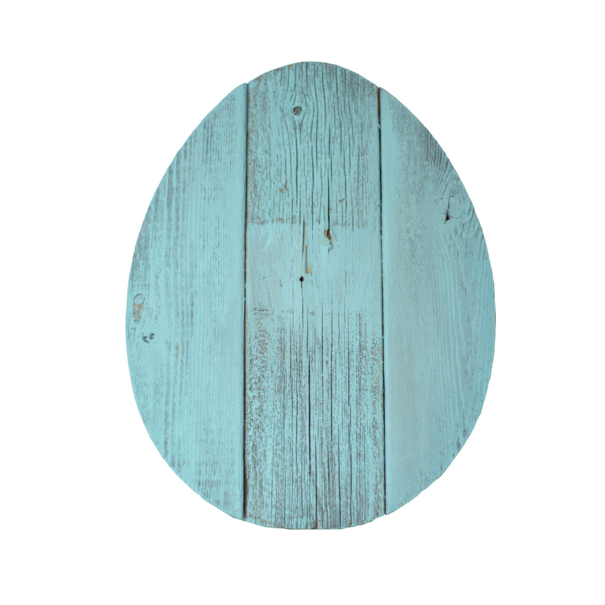 12" Farmhouse Turquoise Wooden Large Egg