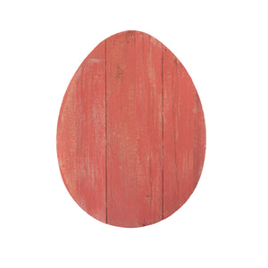 12" Farmhouse Red Wooden Large Egg