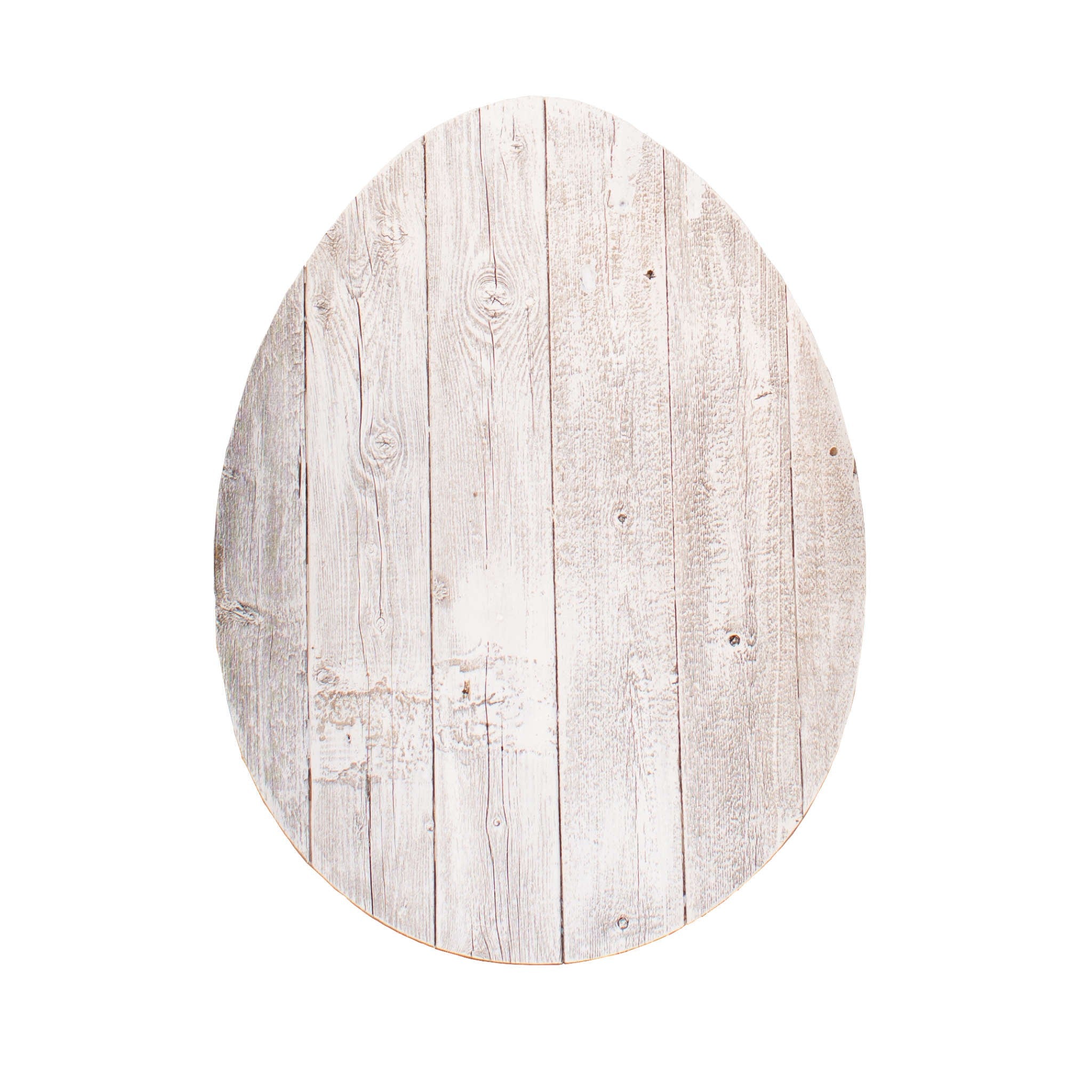 18" Rustic Farmhouse White Wash Wood Large Egg