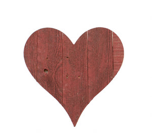 12" Farmhouse Red Wooden Heart