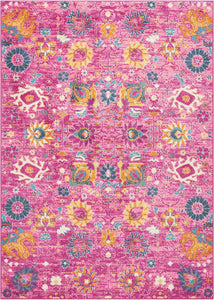 4' X 6' Fuchsia Floral Power Loom Area Rug