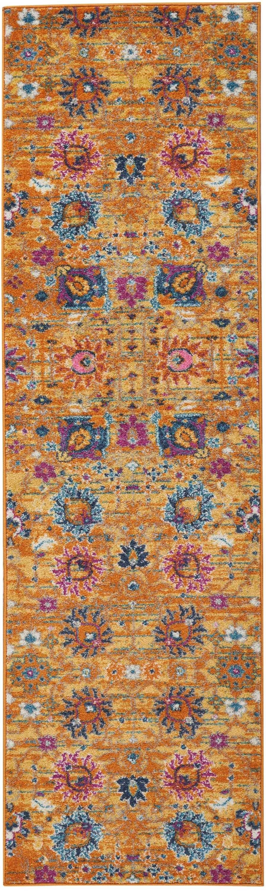 8' Sunset Floral Power Loom Runner Rug - 99fab 