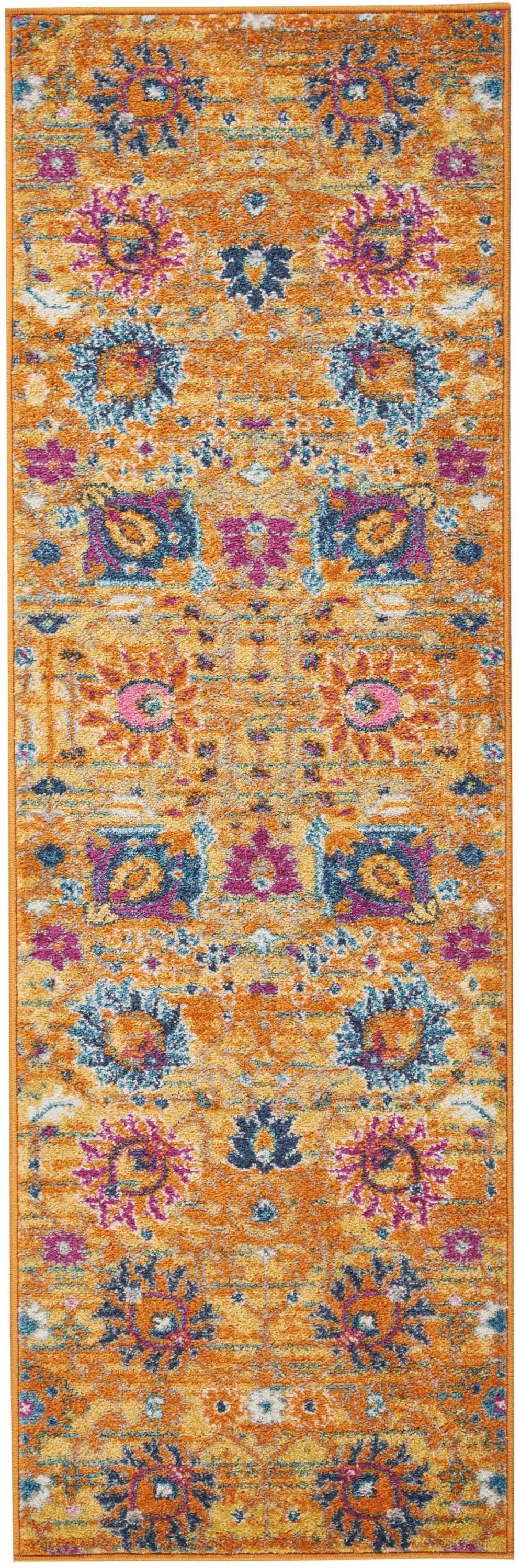 6' Sunset Floral Power Loom Runner Rug - 99fab 