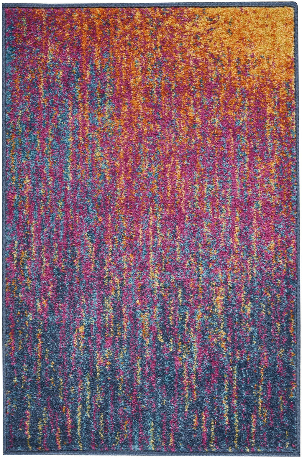 2' X 3' Blue And Pink Abstract Power Loom Area Rug - 99fab 