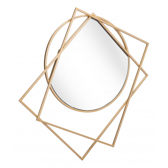 Geometric Overlaps Gold Finish Wall Mirror - 99fab 