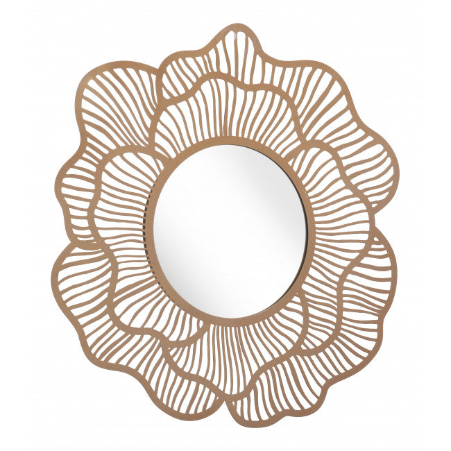 Flower Lines Gold Finish Wall Mirror - 99fab 