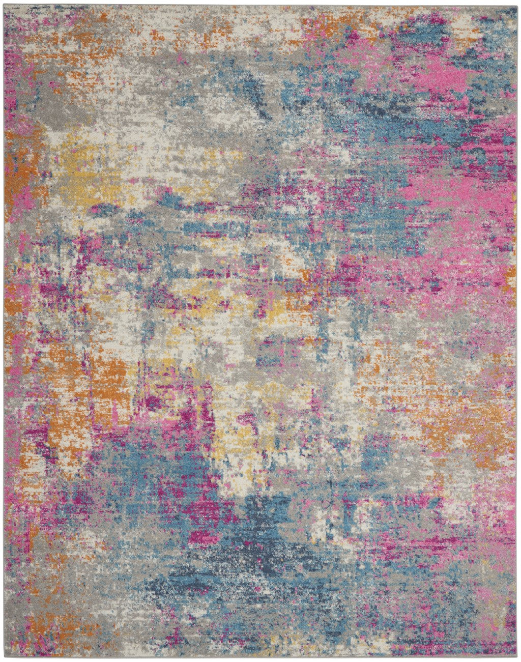 7’ x 10’ Ivory and Multi Abstract Area Rug - 99fab 