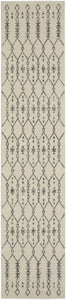 10' Gray Geometric Power Loom Runner Rug