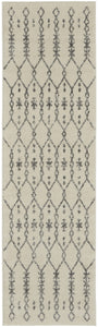 8' Gray Geometric Power Loom Runner Rug