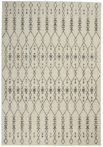 4' X 6' Gray Geometric Power Loom Area Rug