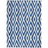 4' X 6' Blue And Ivory Geometric Dhurrie Area Rug