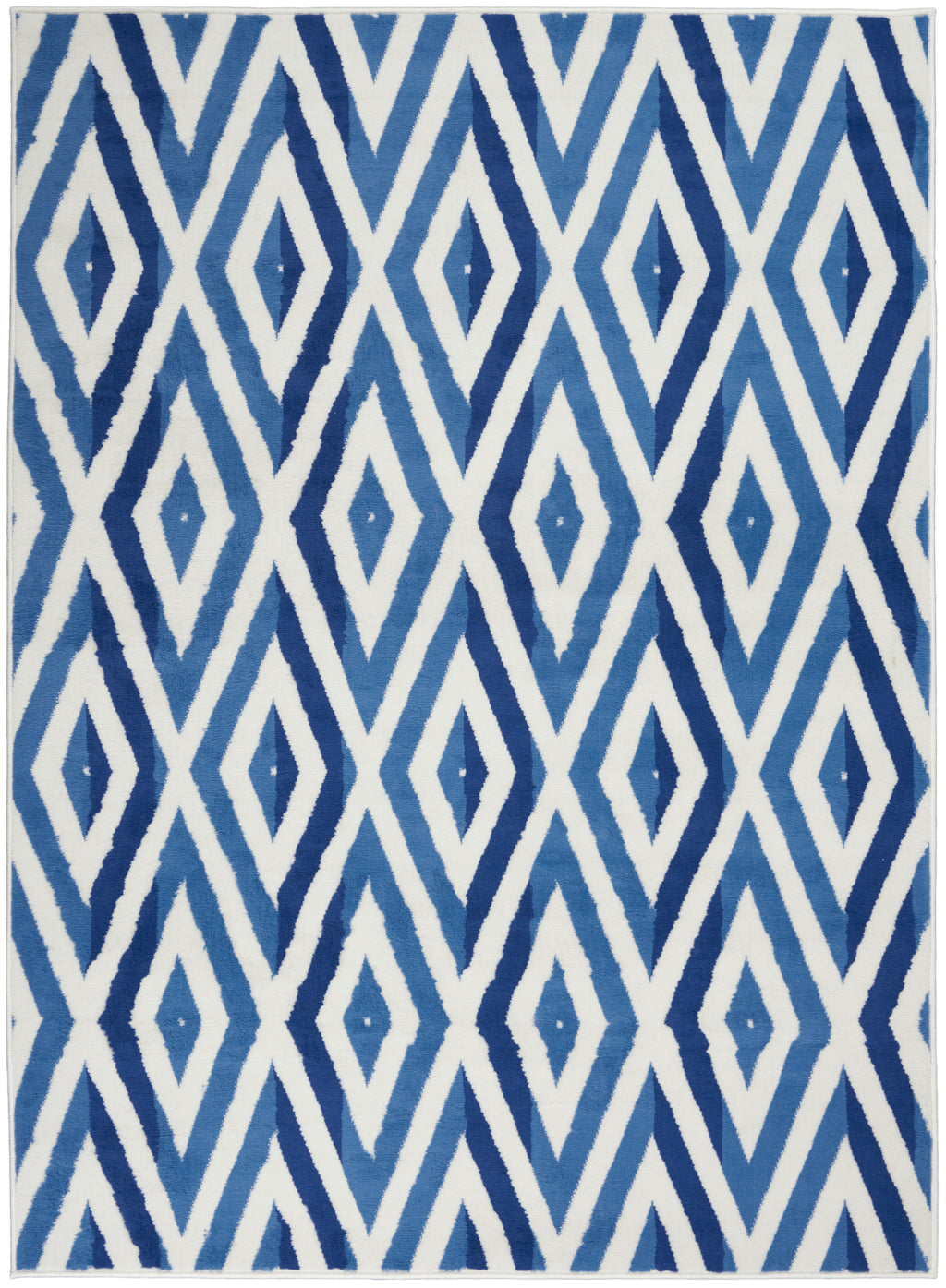 5' X 7' Blue And Ivory Geometric Dhurrie Area Rug - 99fab 