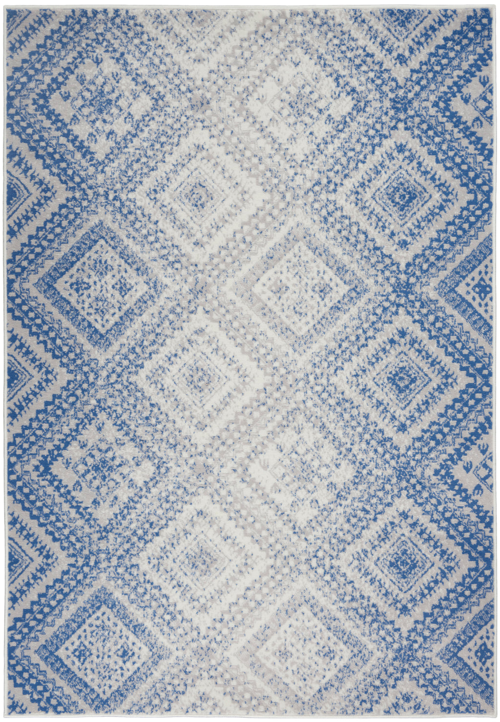 4' X 6' Light Blue Geometric Dhurrie Area Rug - 99fab 