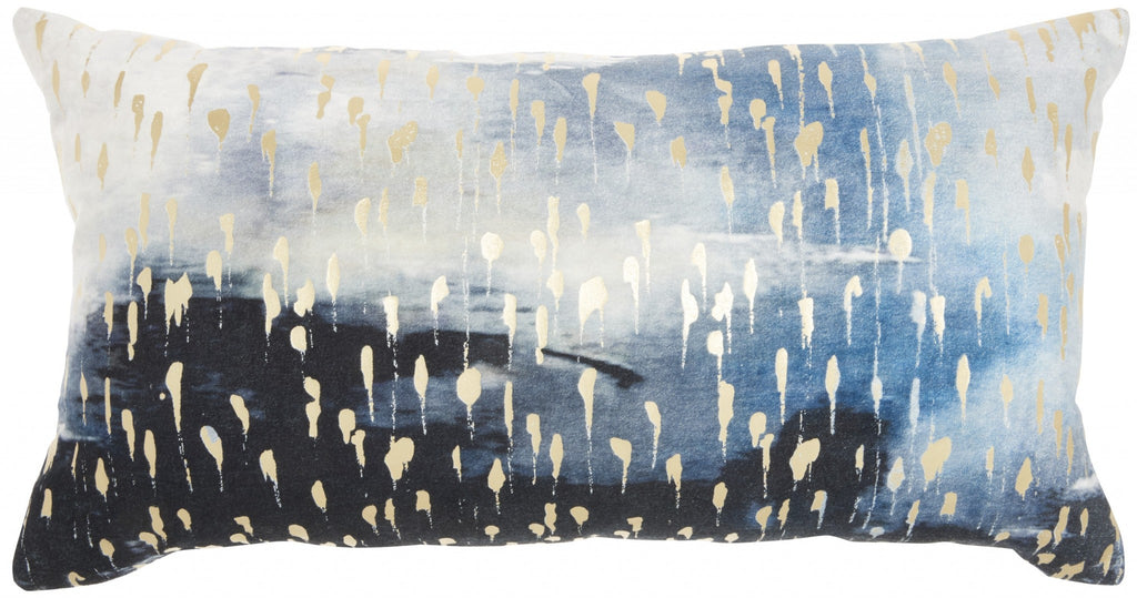 Blue Abstract Lumbar Pillow - 99fab 