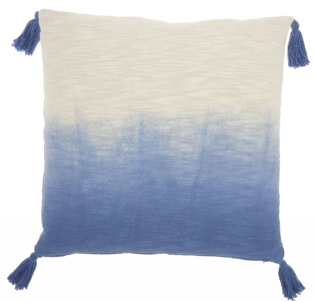 Blue Ombre Tasseled Throw Pillow - 99fab 