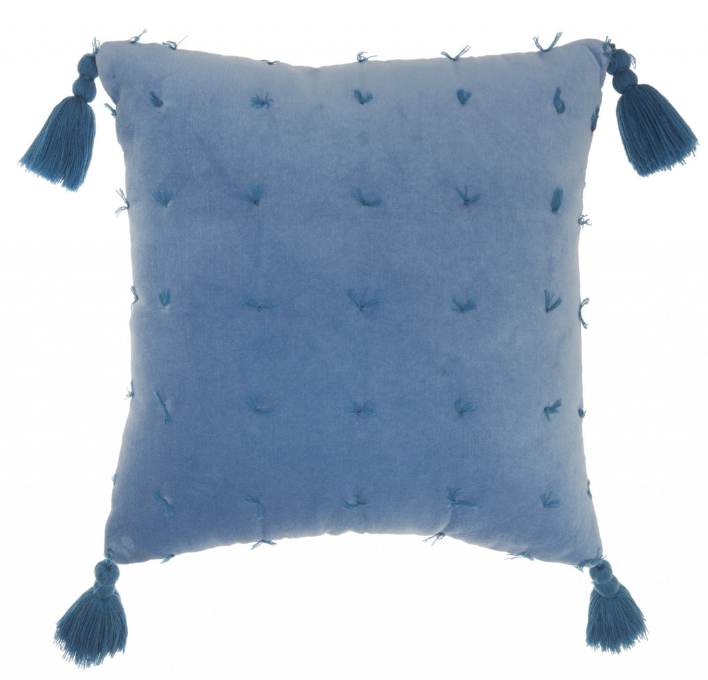 Blue Thread Detailed Throw Pillow - 99fab 