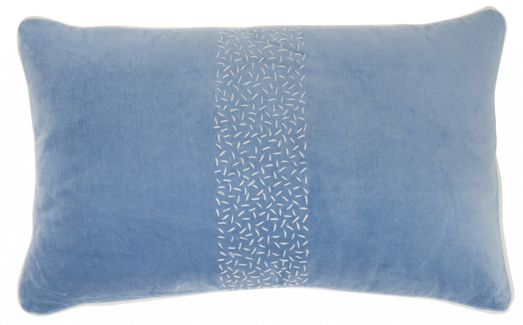 Blue Lumbar Pillow With Center Pattern - 99fab 