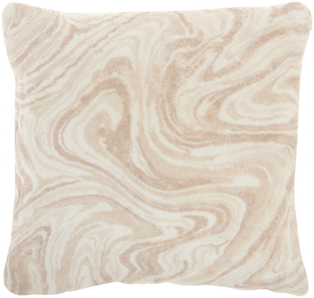 Cream Marble Patterned Throw Pillow - 99fab 