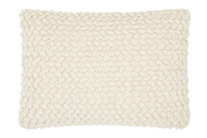 Off White Knotted Detail Lumbar Pillow