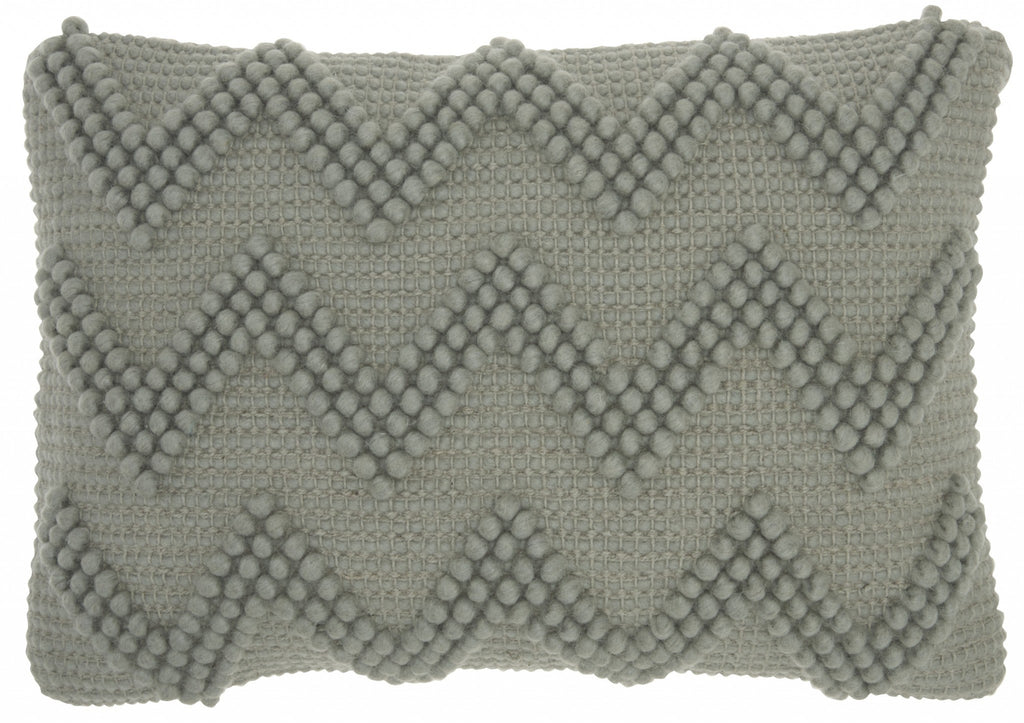 Light Gray Chevron Detail Lumbar Pillow - 99fab 