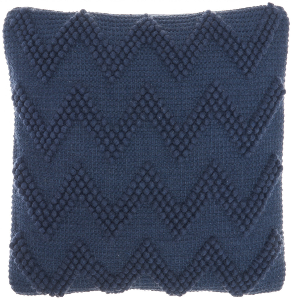 Dark Blue Chevron Detail Throw Pillow - 99fab 