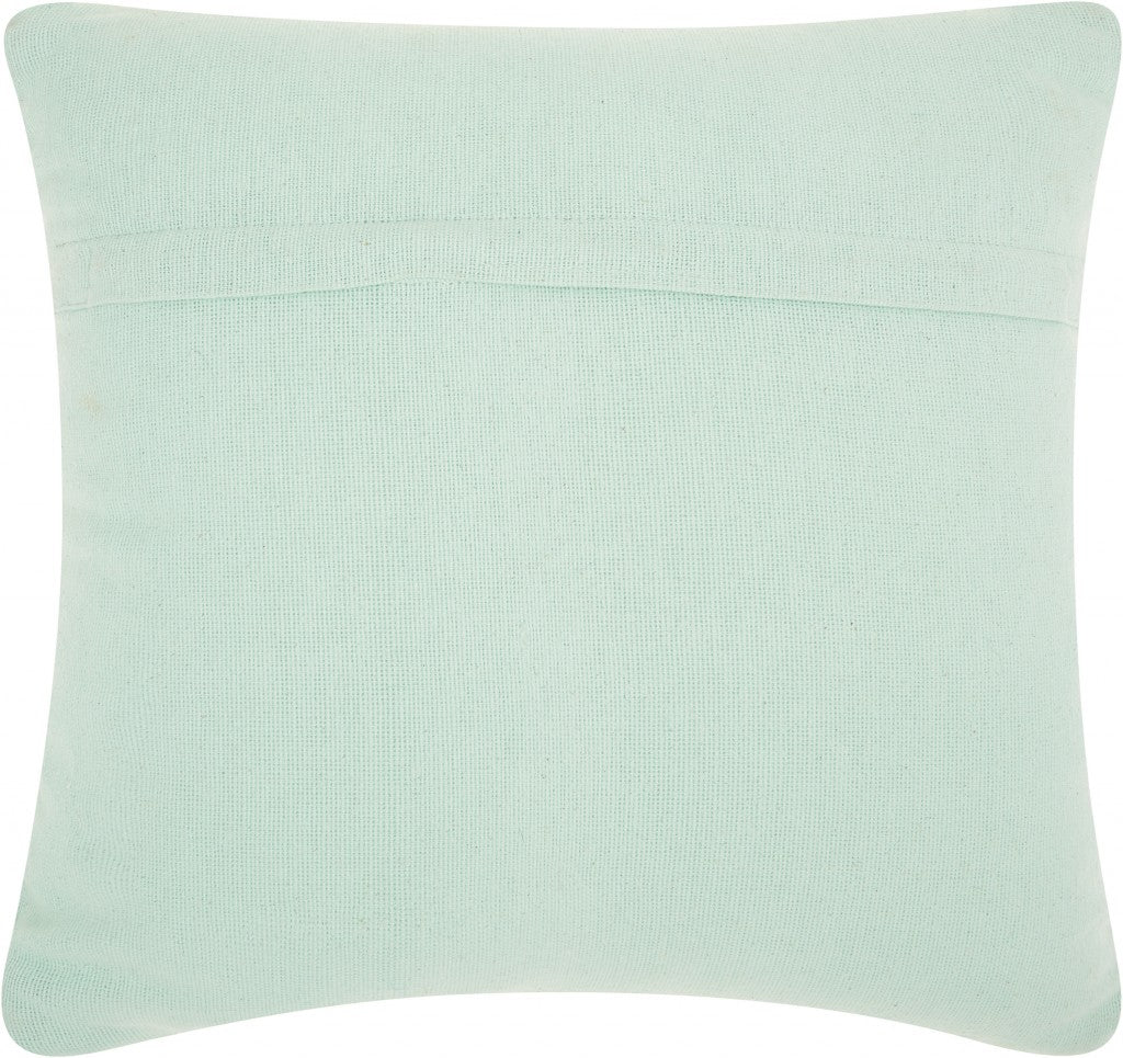 Boho Seafoam Green Textural Chevron Throw Pillow