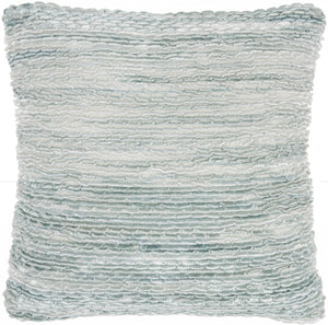 20" Teal And White Petite Stripe Throw Pillow