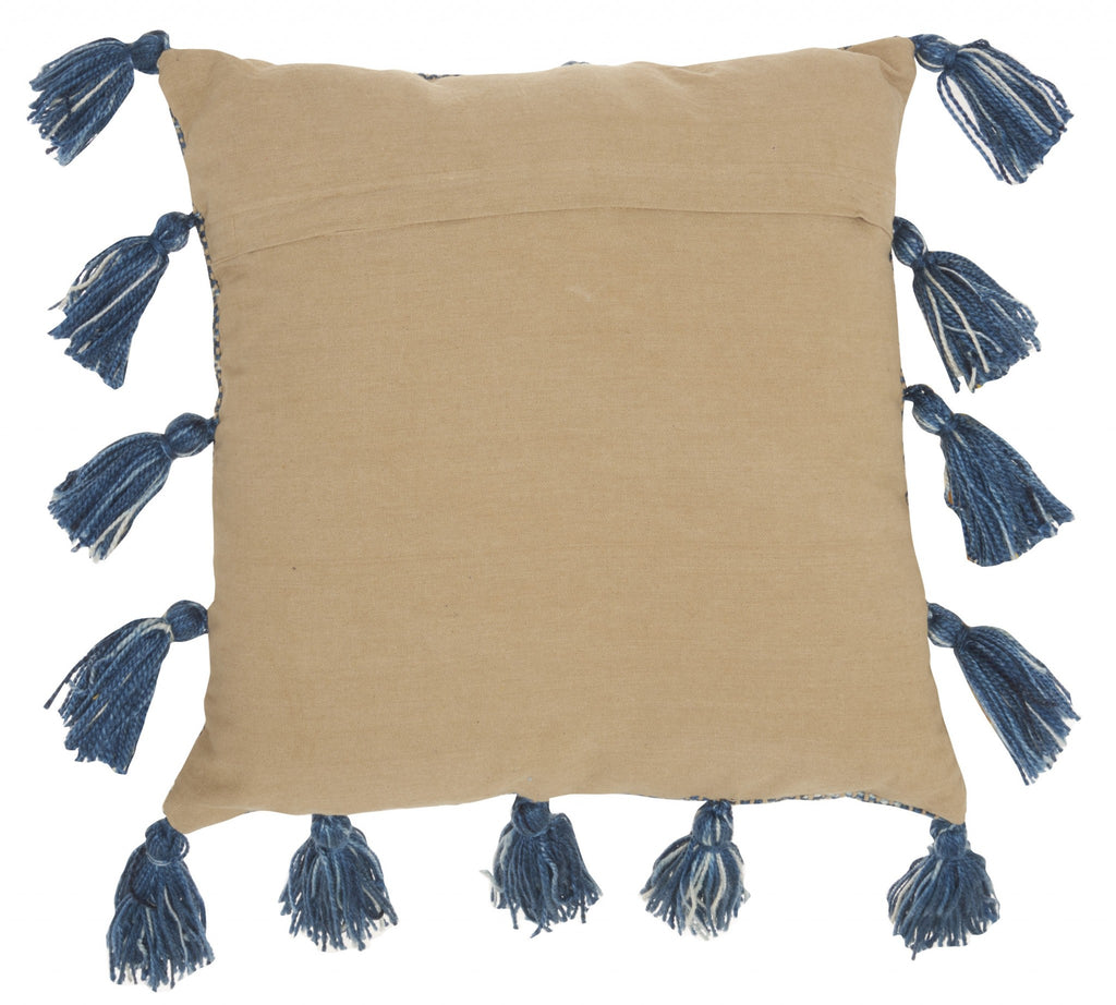 Royal Blue Tasseled Throw Pillow - 99fab 