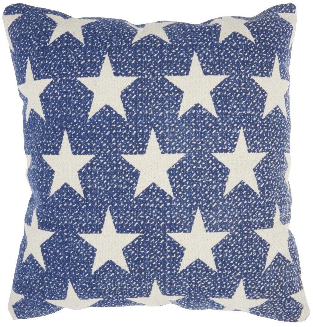 Navy Blue And Ivory Stars Throw Pillow - 99fab 