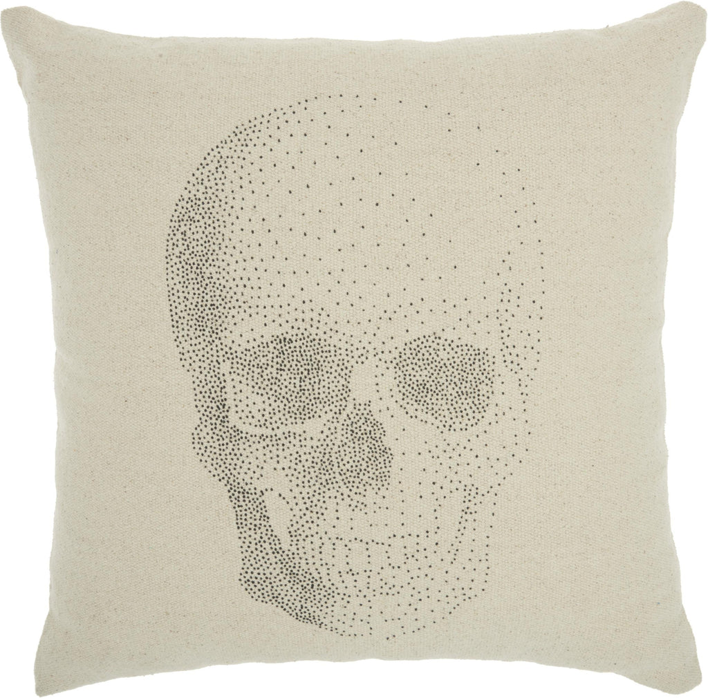 Natural Beige Faded Skull Throw Pillow - 99fab 