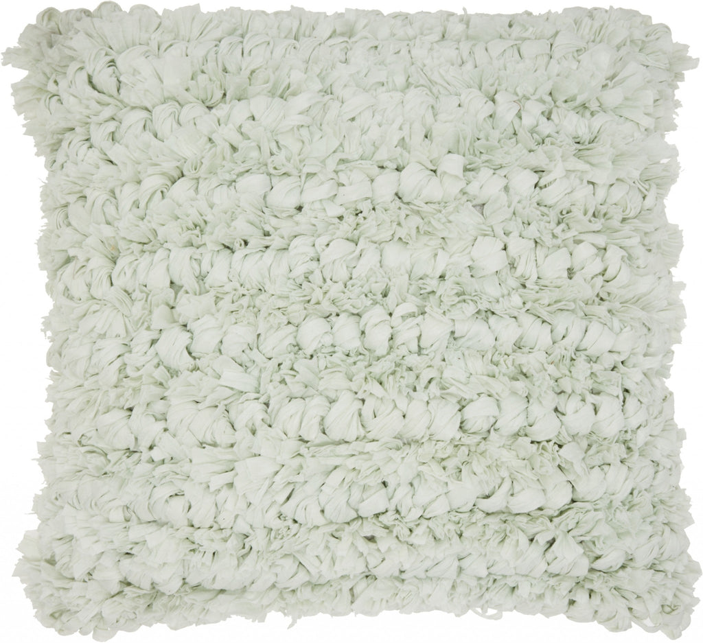 Loose Luscious Shag Pale Green Throw Pillow - 99fab 