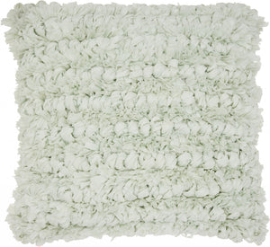 Loose Luscious Shag Pale Green Throw Pillow