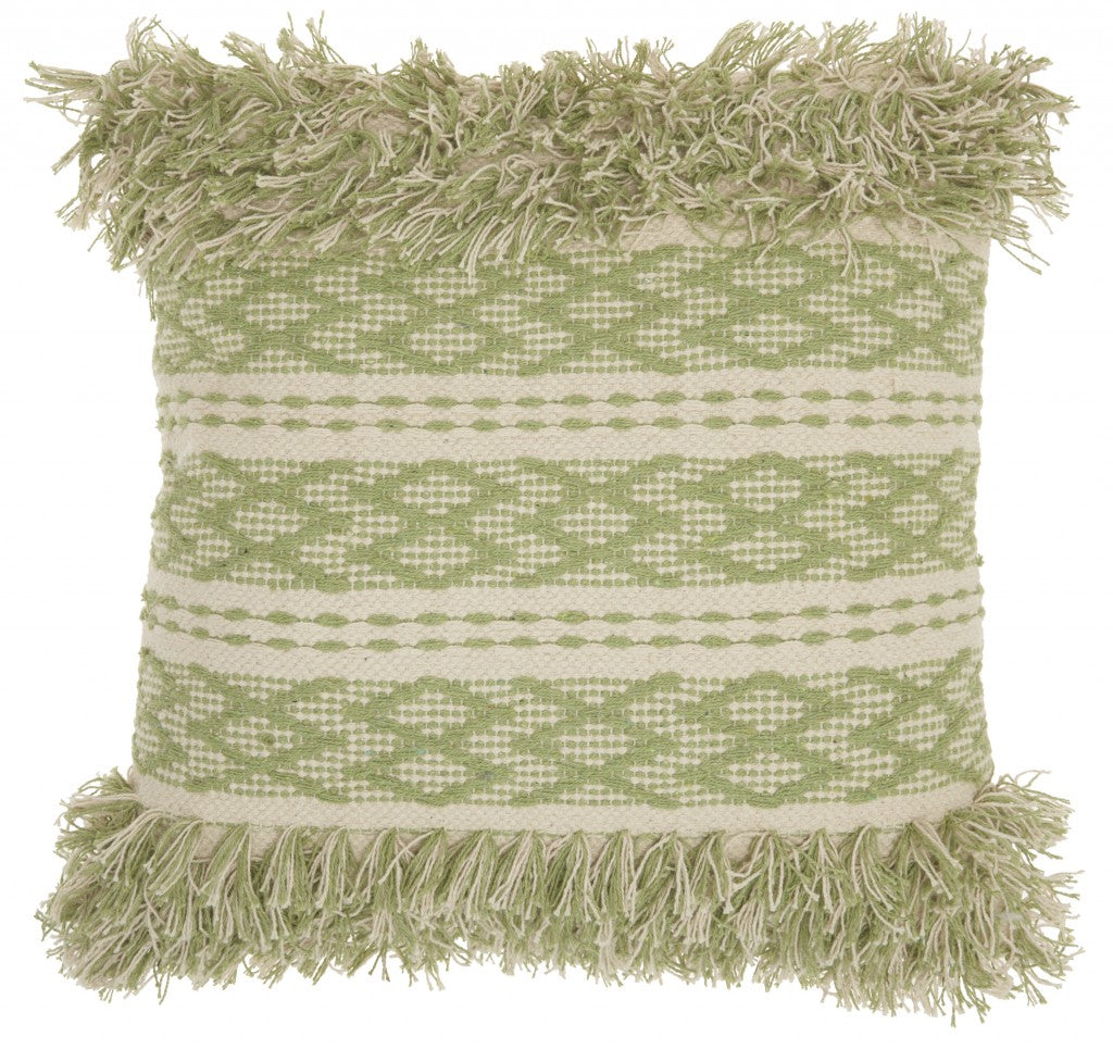 Sage And Ivory Textured Throw Pillow