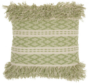 Sage And Ivory Textured Throw Pillow