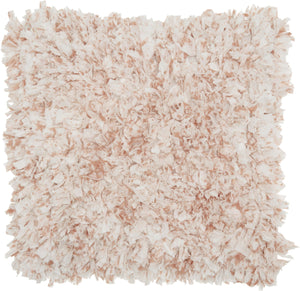 Shaggy Chic Blush And Ivory Throw Pillow